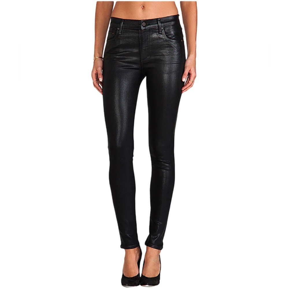 Citizens of Humanity Rocket Black Coated Skinny Jeans High Rise 28
